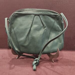 Green Leather Purse for Bullocks Crossbody Vtg